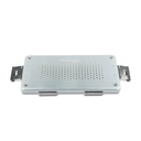 Eszközkonténer fedél, ezüst, perforált, 300 × 140 mm, papírszűrővel és címketartóval, autoklávozható