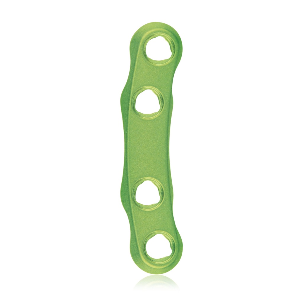 EickLoxx Small Contour 2.2 C-alakú csontlemez, 4 lyuk, 6 × 28 mm, 1.7 / 2.3 rendszer, zöld