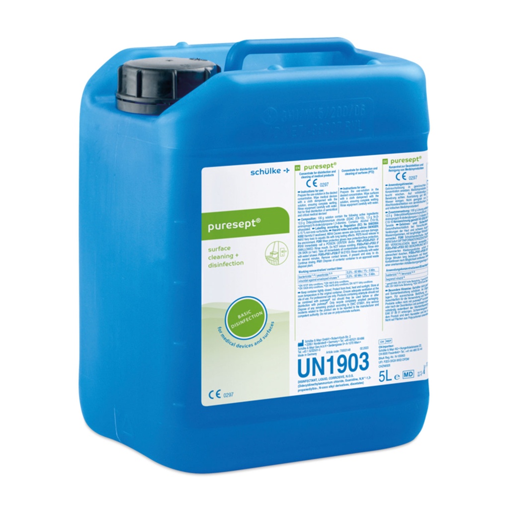 Schülke Purescept, 5 literes kanna, koncentrátum orvostechnikai eszközök és felületek alapfertőtlenítéséhez és tisztításához