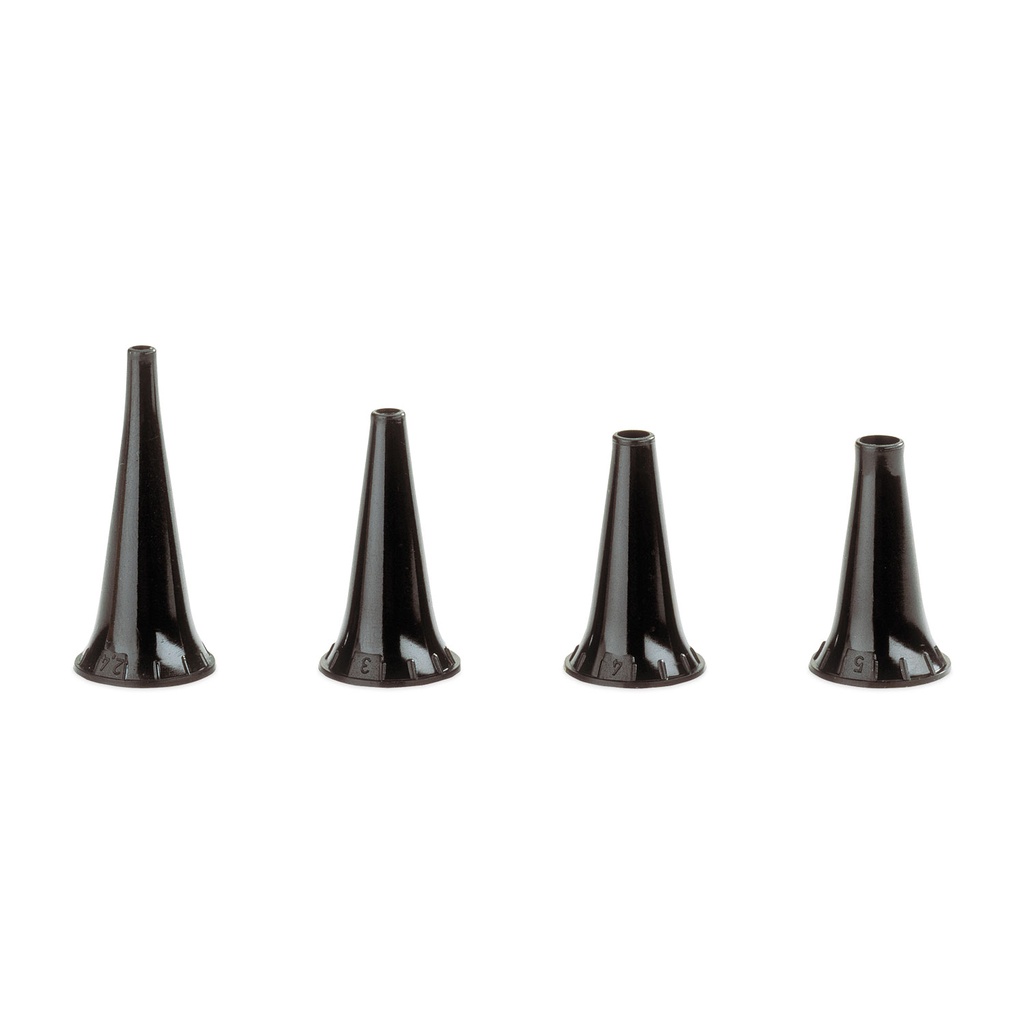 HEINE Sanalon S tartós használatú, fekete otoszkóp tölcsérkészlet, 2,4–5 mm, 4 db (B-000.11.111)