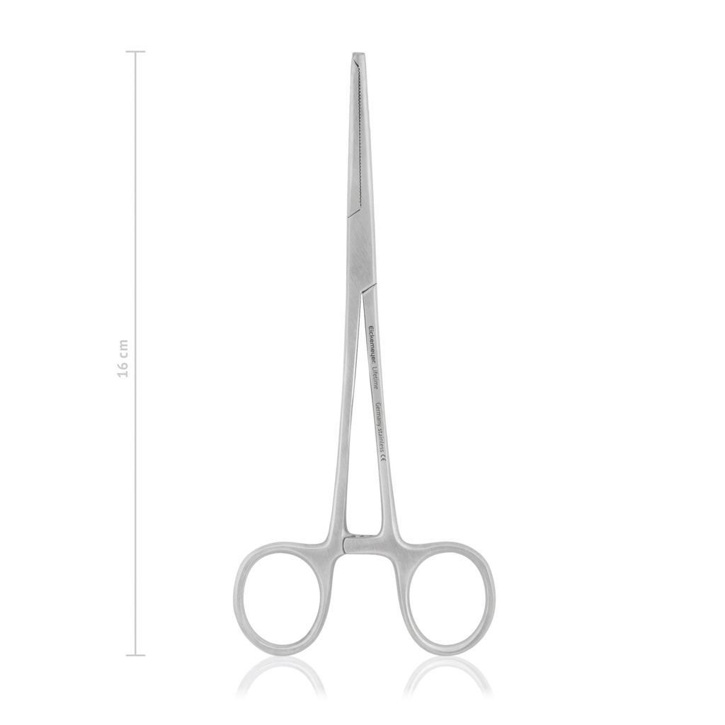 KOCHER-OCHSNER érleszorító, hajlított, 1×2 fogú kivitel, 16 cm