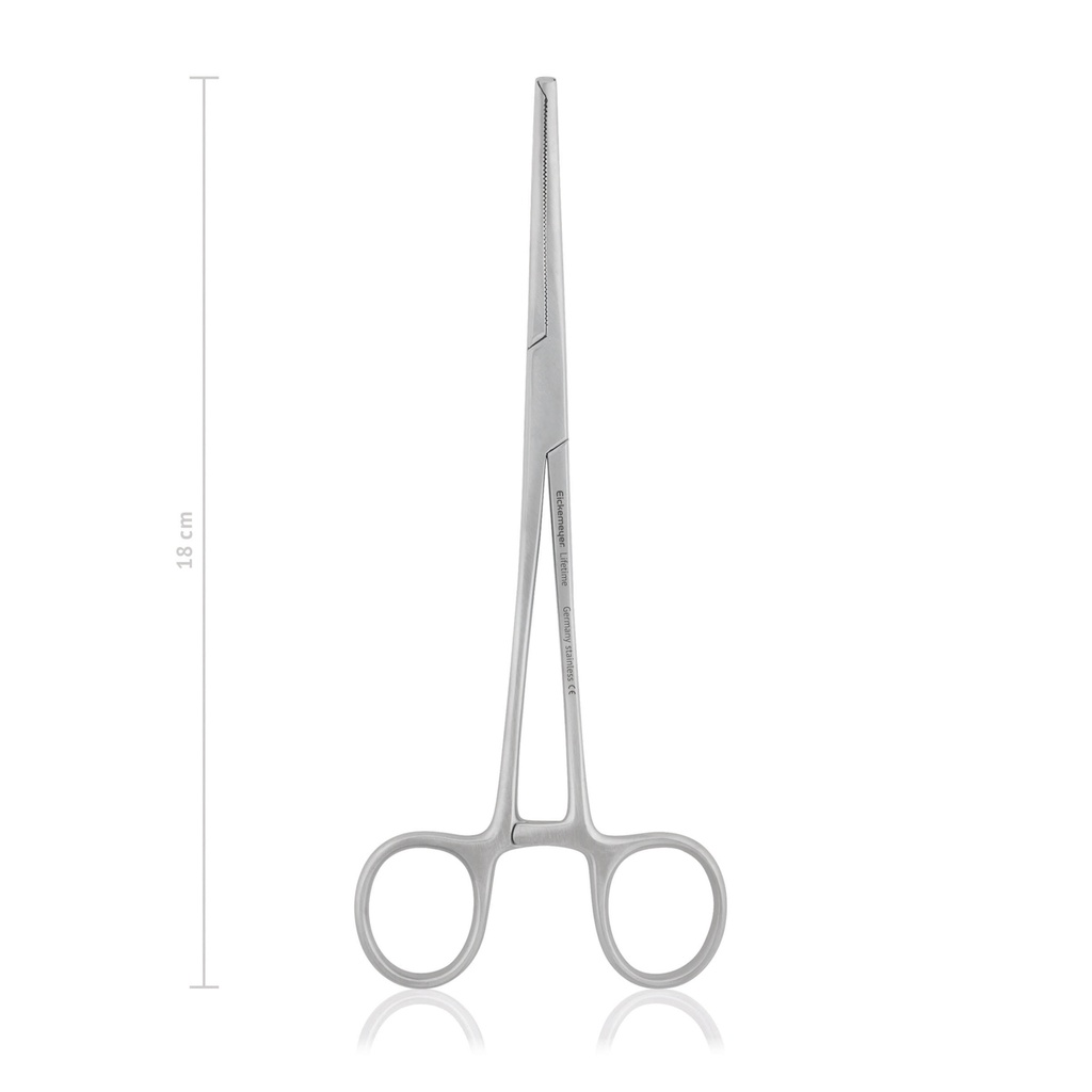 KOCHER-OCHSNER érfogó, 1 × 2 fog, 18 cm, hajlított