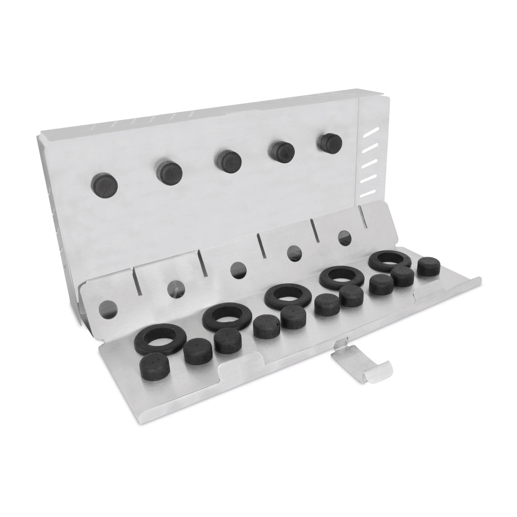 Dentanomic sterilizáló tartály kivehető tálcával, legfeljebb 5 nyél számára Méret: H 28 × Sz 14 × M 5