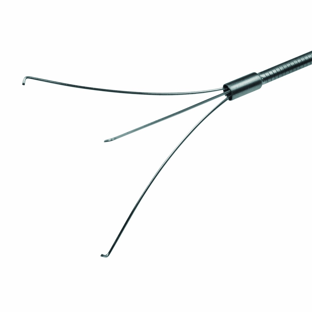 Idegentest-fogó kampókkal, flexibilis, 3 karmú, Ø = 2,4 mm, hossz: 350 cm