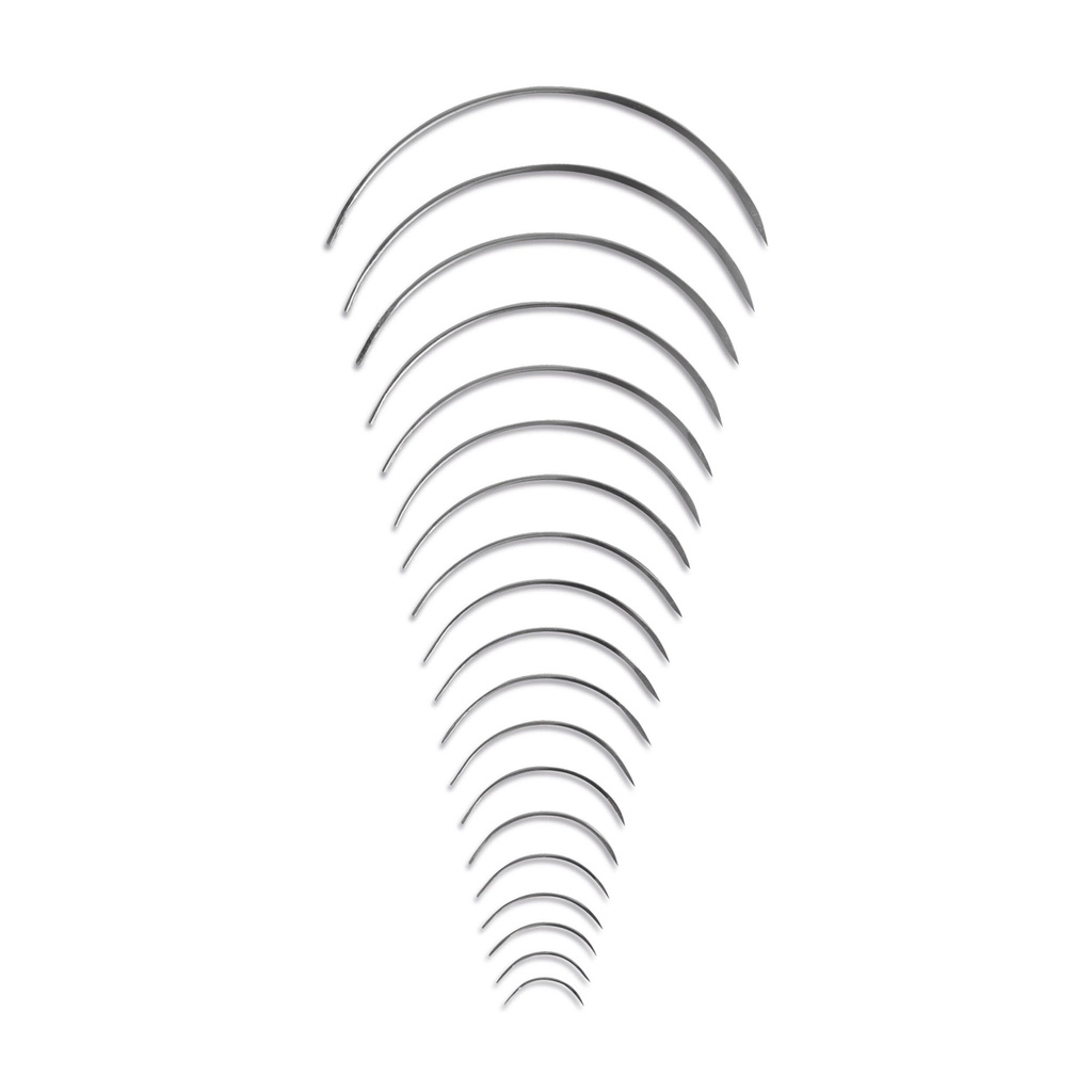 [150204] Sebvarrótűk, 3/8 köríves, háromszögű véggel, méret: 4, 12/db csomag