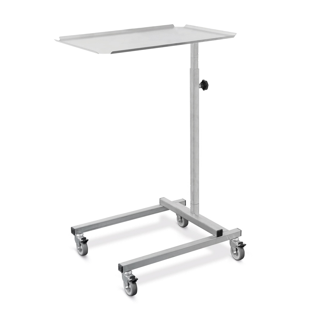 Műtéti műszerasztal rozsdamentes acélból, 90-132 cm