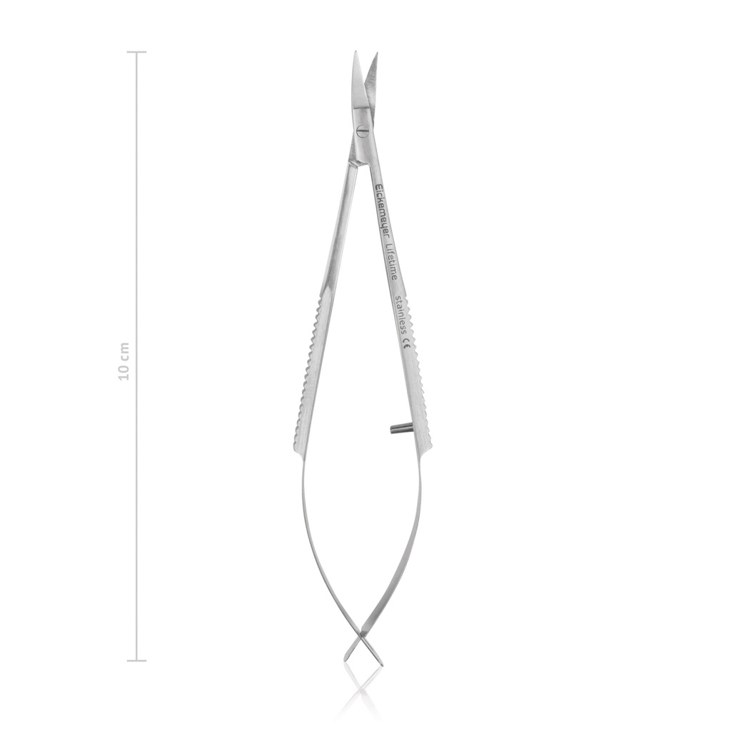 Castroviejo-iriszolló, hajlított, éles, 10 cm