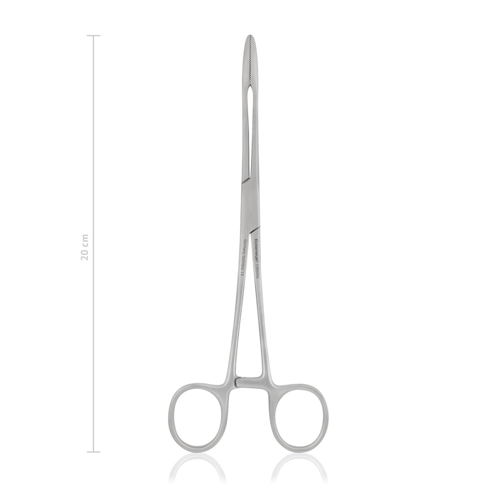[137020] GROSS tampon- és kötszerfogó, 20 cm, egyenes, retesszel
