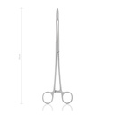 MAIER tampon- és kötszerfogó, 26 cm, egyenes, retesszel