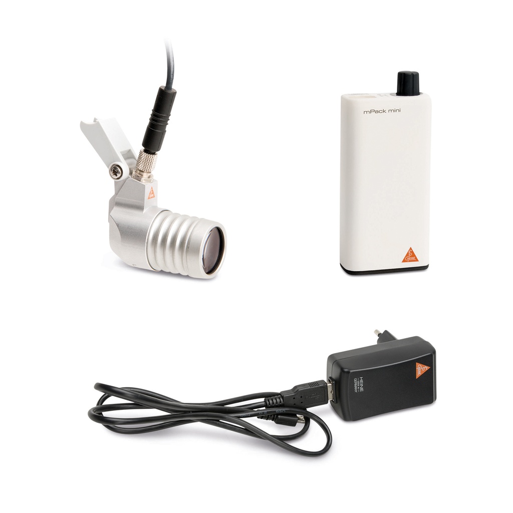 Loupelight2 világítás mPack mini akkumulátorral és E4-USB tápegységgel, i-View nagyítószemüveg-tartóhoz (HR/HRP modellekhez)