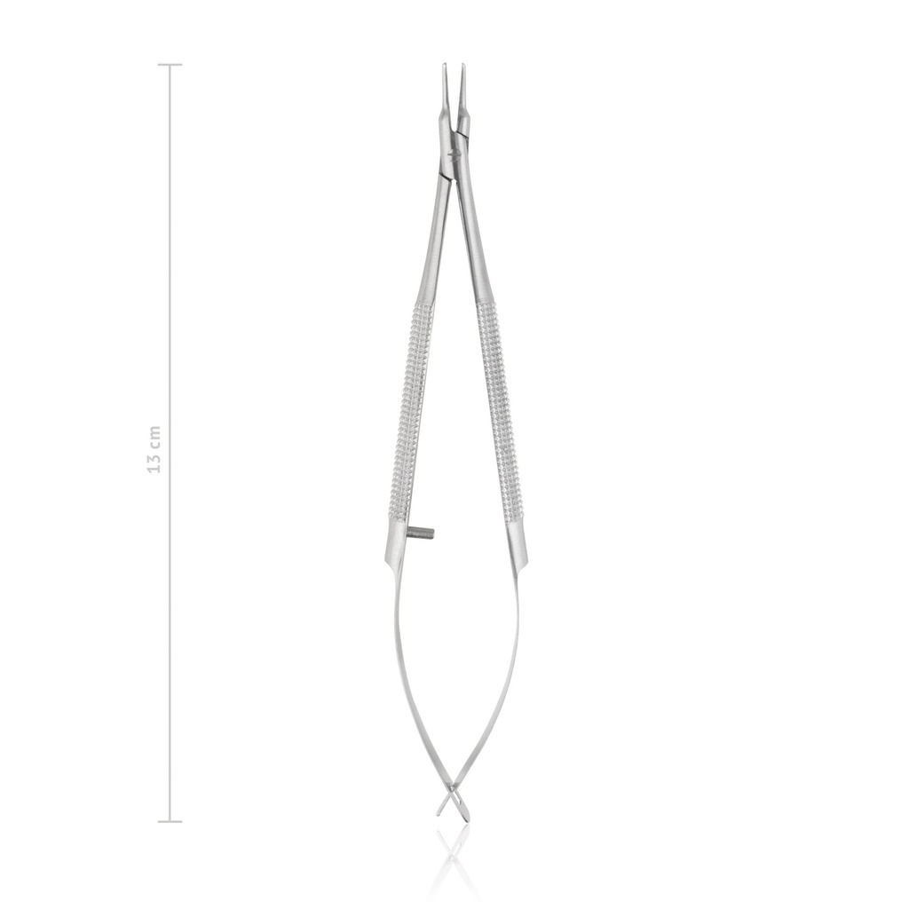 Barraquer tűfogó, hajlított, 13 cm