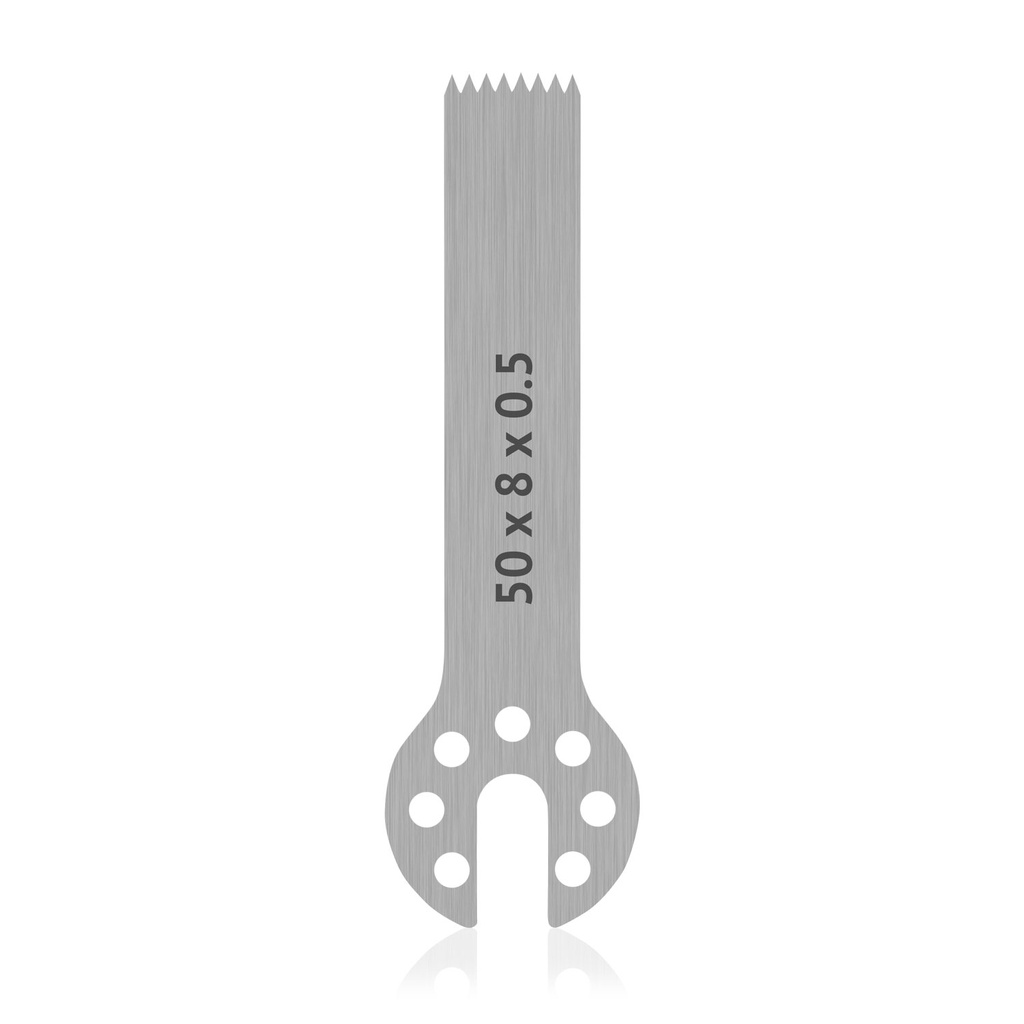 [196140] OrthoVet Plus fűrészpenge AESCULAP csatlakozással, H 50 × Sz 8 × V 0,5 mm