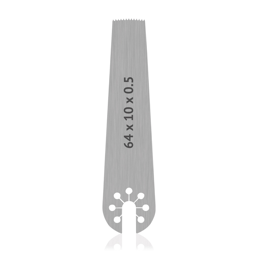 OrthoVet Plus fűrészpenge AESCULAP csatlakozással, H 64 × Sz 10 × V 0,5 mm