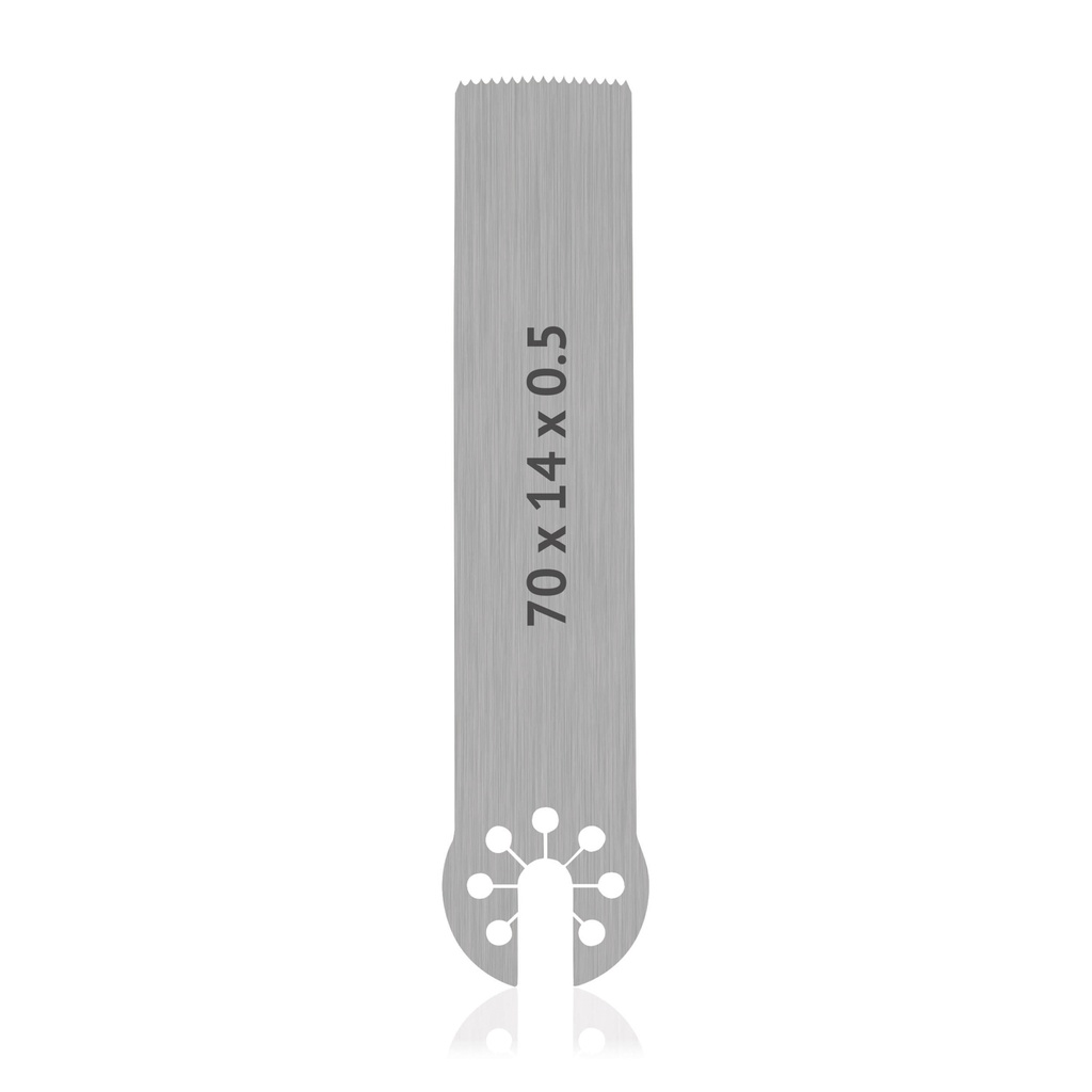 OrthoVet Plus fűrészpenge AESCULAP csatlakozással, H 70 × Sz 14 × V 0,5 mm