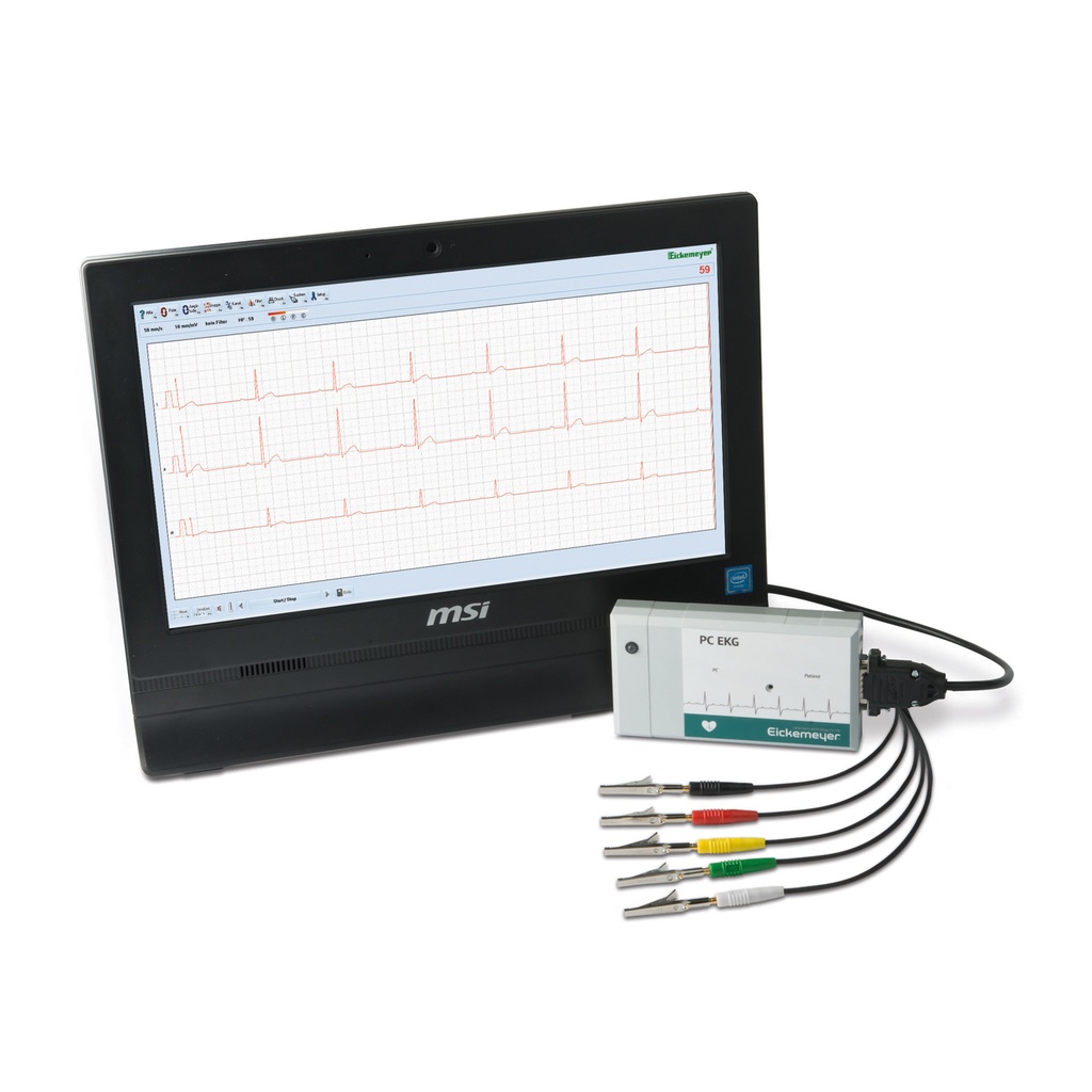 [321018] PC-EKG USB-verzió (minden Windows-verzióval kompatibilis), hosszú távú EKG-szoftverrel, pácienskábellel és alligátorcsipeszekkel együt