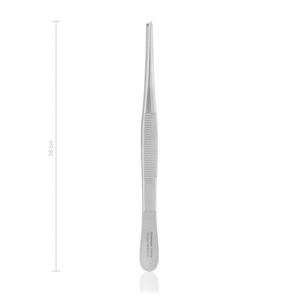 Sebészeti csipesz, standard, 1×2 fogú kivitel, 16 cm