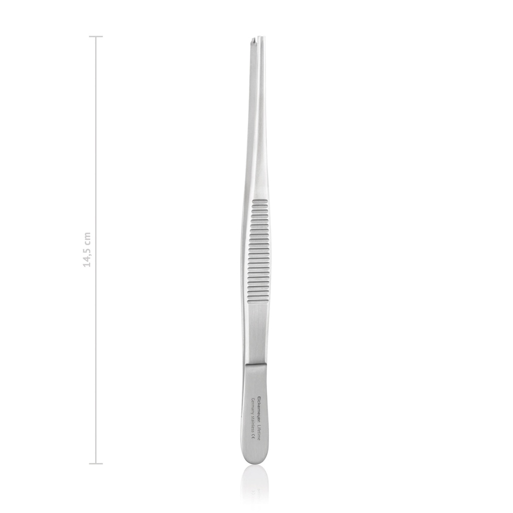 Sebészeti csipesz, standard, 1×2 fogú kivitel, 14,5 cm