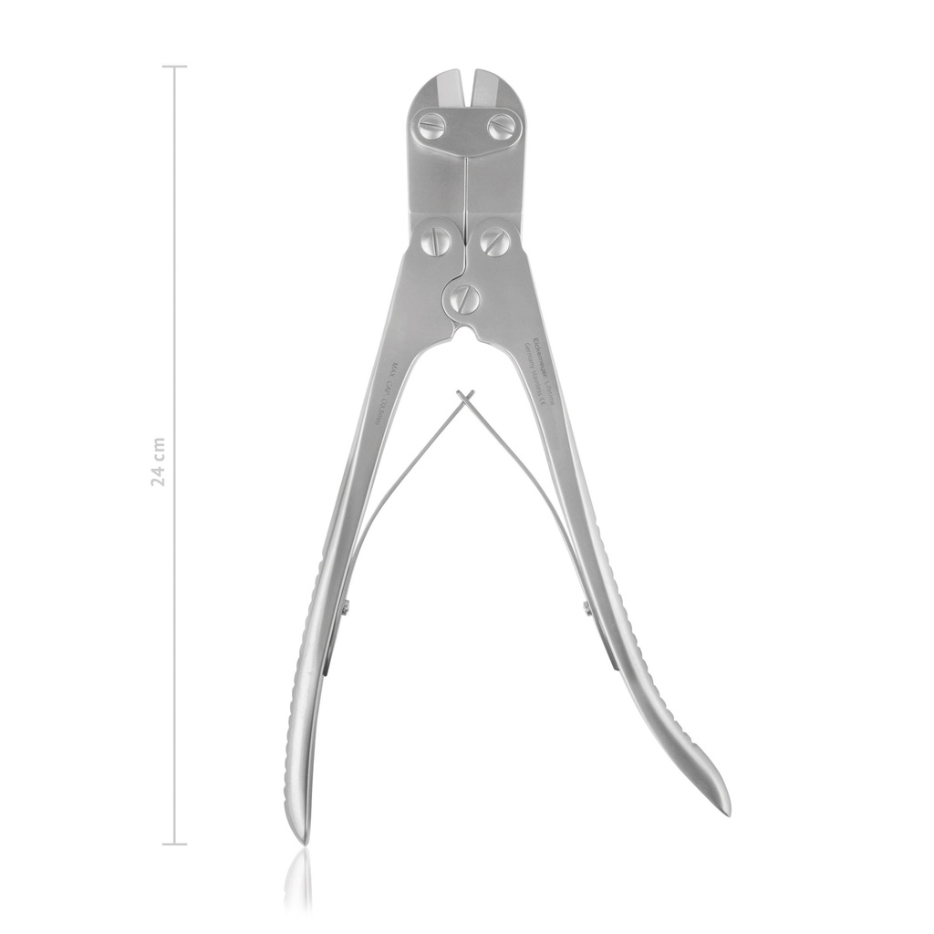 Kirschner-drótvágó, 24 cm, 9 1/2" – drót: 2,0–3,5 mm-ig, lemez: max. 2,0 mm-ig