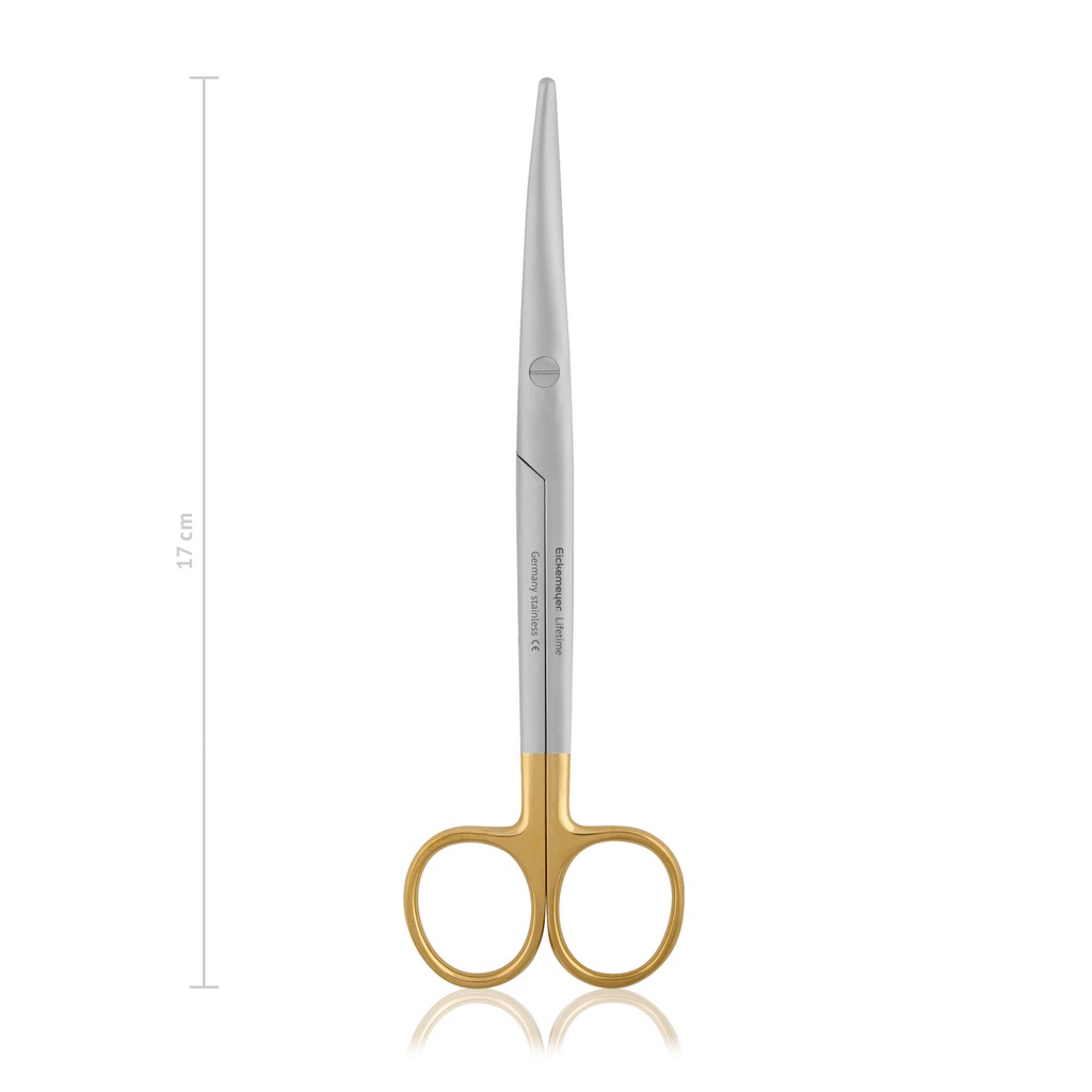 MAYO-Stille preparáló olló,hajlított, egyenes/egyenes,17 cm,TC 