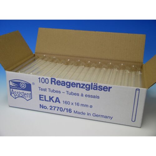 Reagenzgläser, 16 mm x 16 cm, Pck. mit 100 Stück 