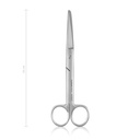 Műtéti olló, 16 cm, hajlított, hegyes/tompa