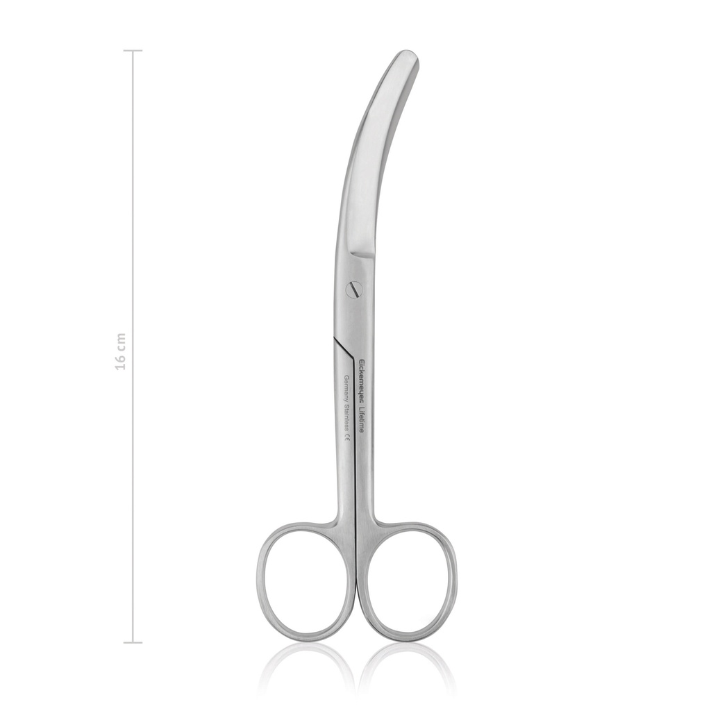 BUSCH műtéti olló, tompa/tompa, 16 cm, oldalra hajlított