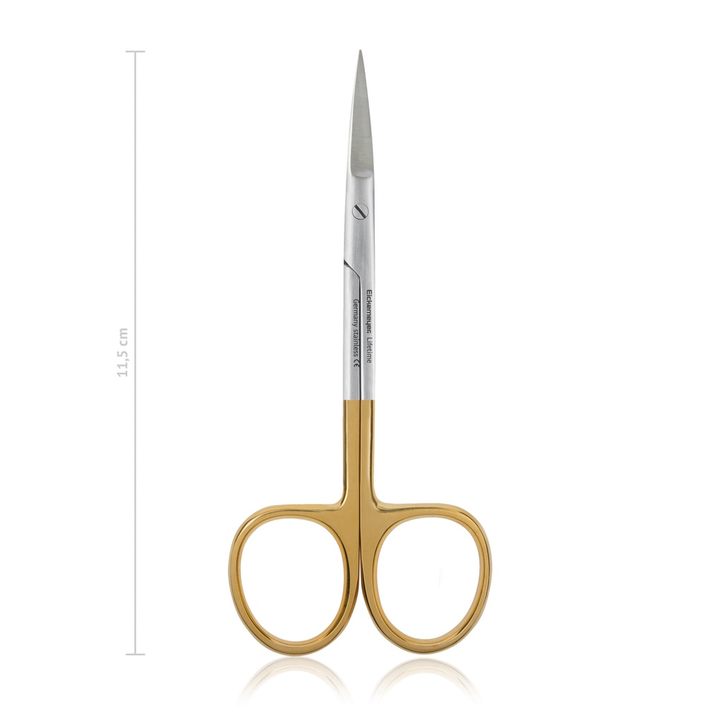 Finom sebészeti olló, 11,5 cm, egyenes, hegyes/hegyes, TC