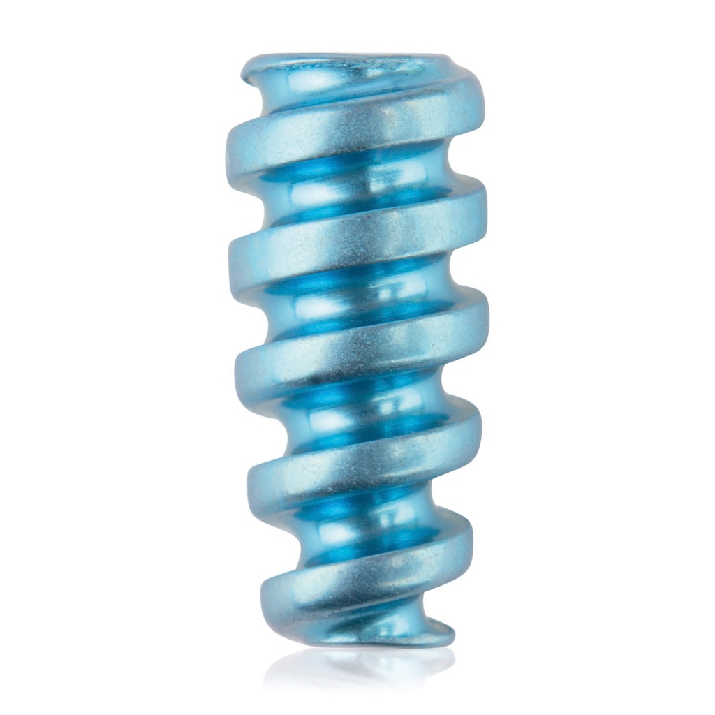 Zlig interferencia csavar, kanülált 1,1/Ø3,5/8,0 mm, HEX 2,0, világoskék
