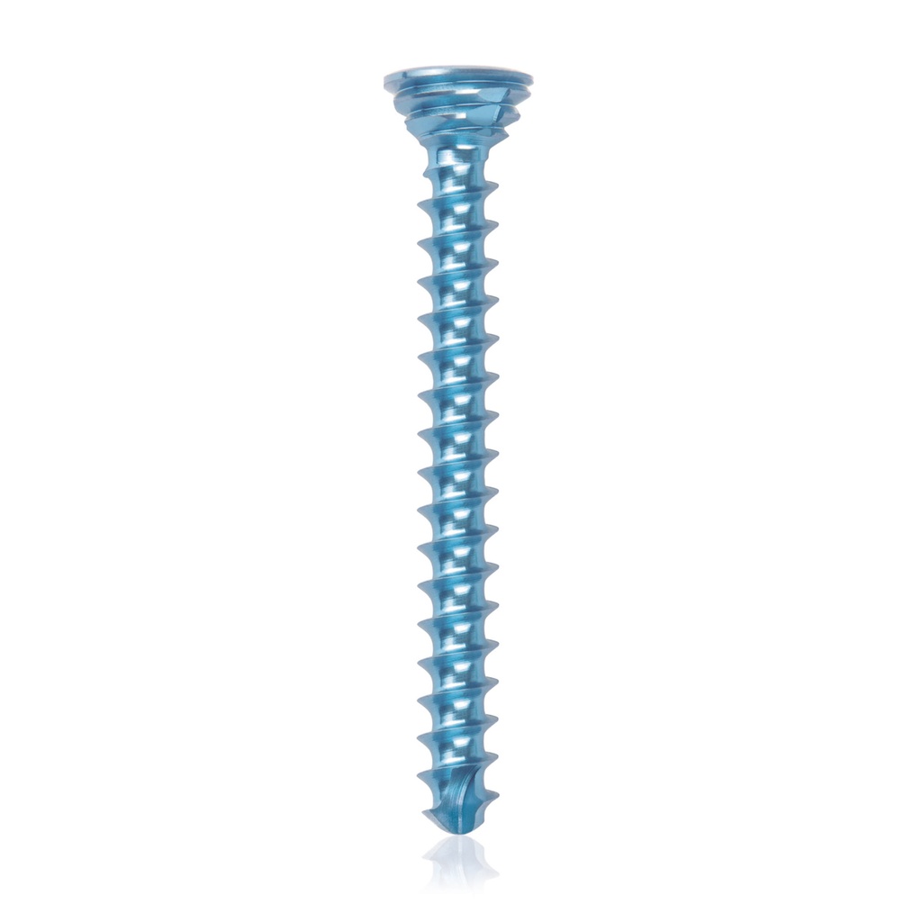 [185543] Titán zárócsavar Ø2,7 × 26 mm, szögstabil, többirányú, kék, Torx 10, önfúró, önmetsző