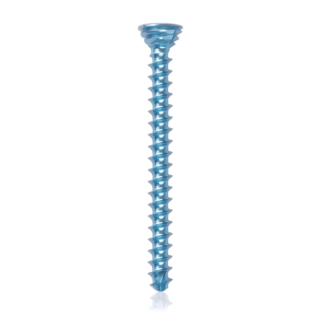 Titán zárócsavar Ø2,7 × 30 mm, szögstabil, többirányú, kék, Torx 10, önfúró, önmetsző