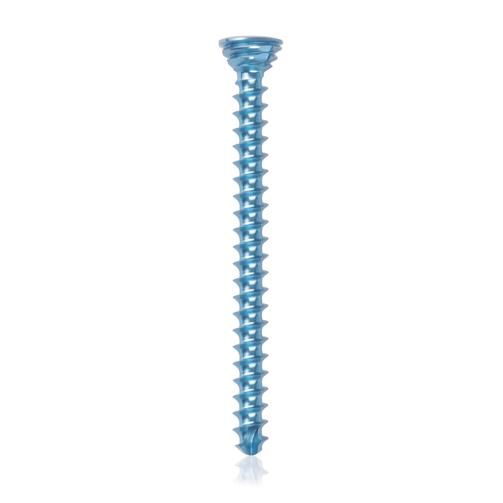[185600] Titán zárócsavar Ø2,7 × 32 mm, szögstabil, többirányú, kék, Torx 10, önfúró, önmetsző