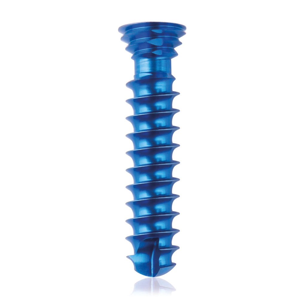 Titán zárócsavar Ø4,0 × 18 mm, szögstabil, többirányú, kék, Torx 10, önfúró, önmetsző