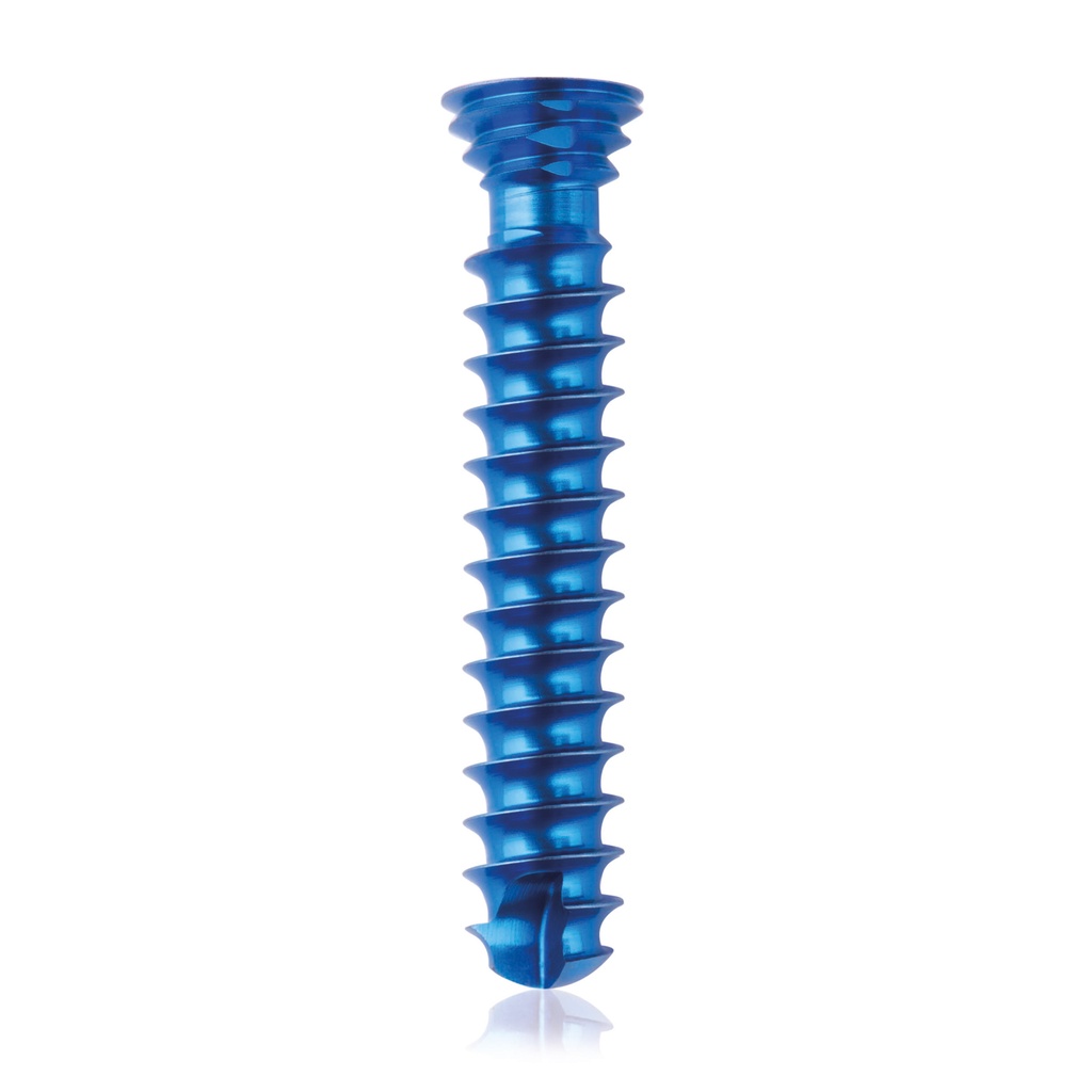 Titán zárócsavar Ø4,0 × 22 mm, szögstabil, többirányú, kék, Torx 10, önfúró, önmetsző