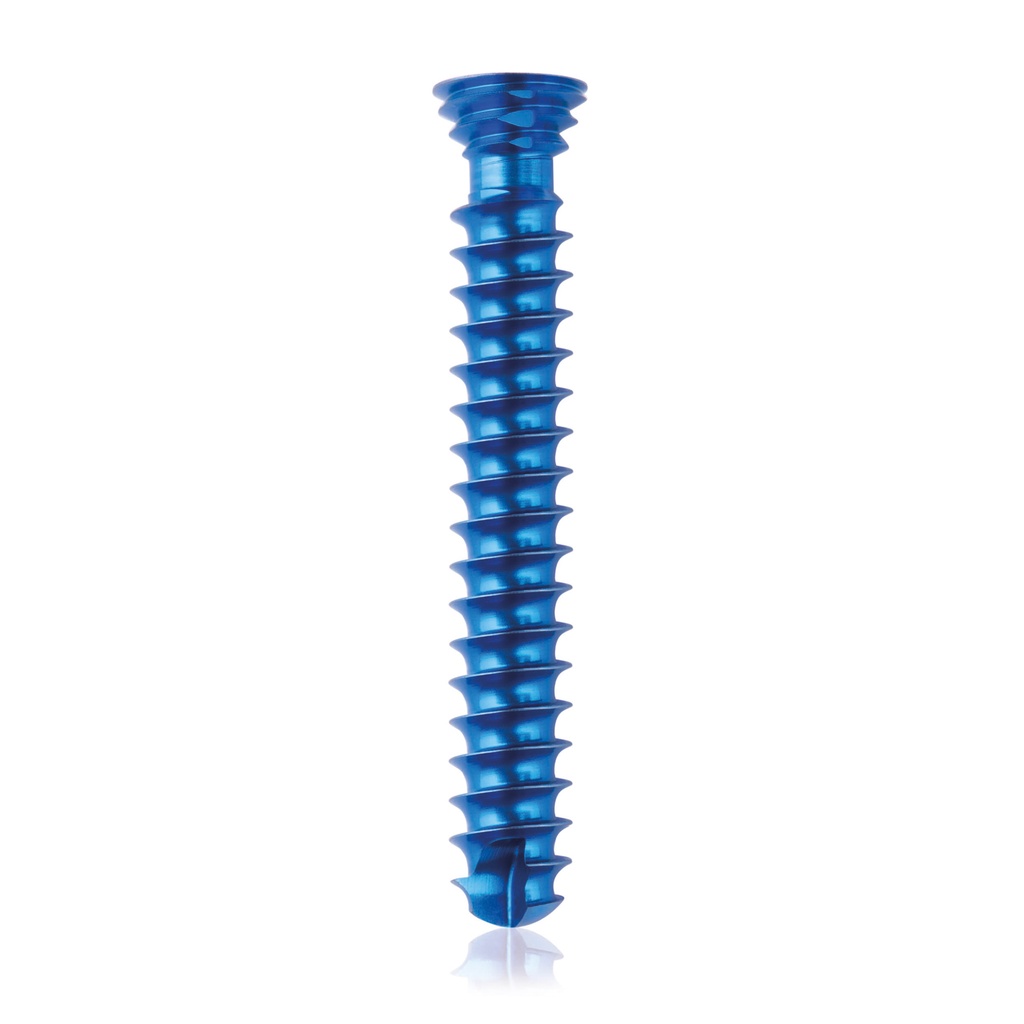 Titán zárócsavar Ø4,0 × 26 mm, szögstabil, többirányú, kék, Torx 10, önfúró, önmetsző
