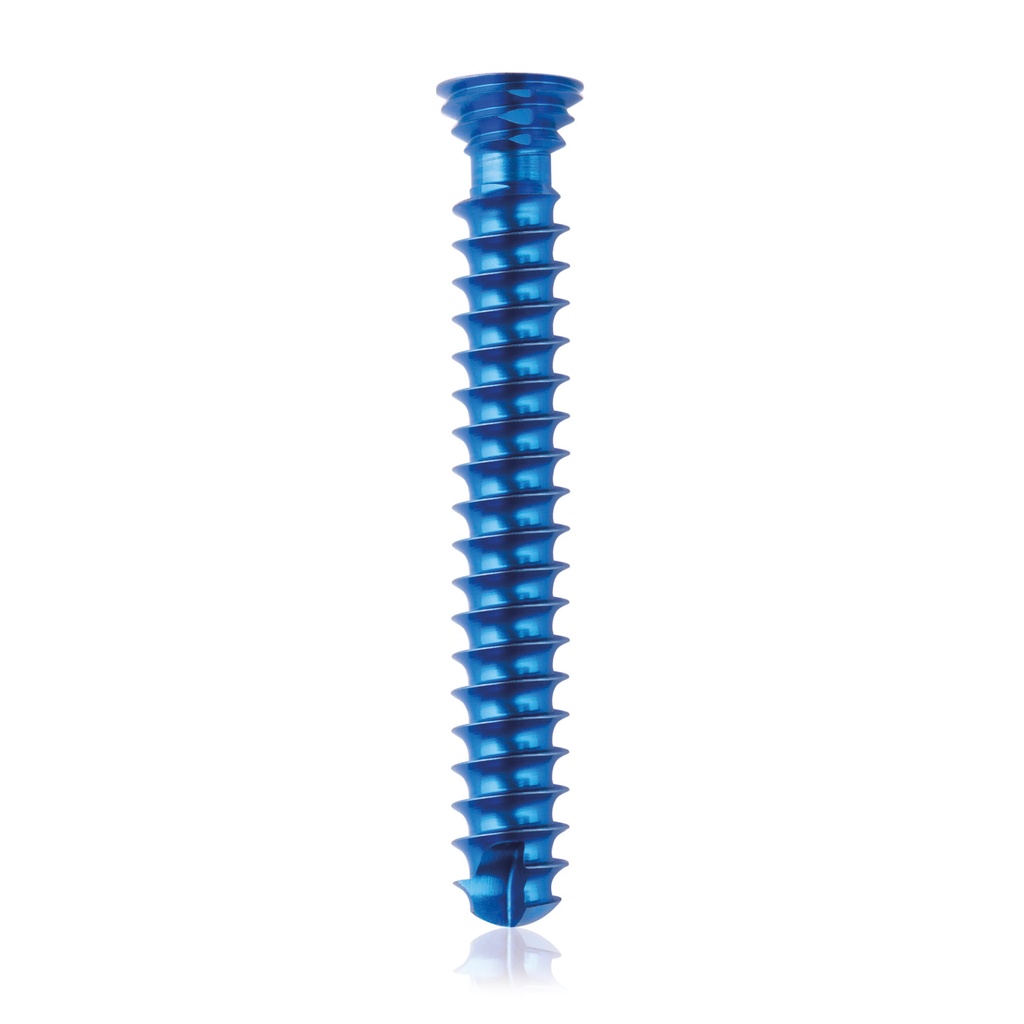 Titán zárócsavar Ø4,0 × 28 mm, szögstabil, többirányú, kék, Torx 10, önfúró, önmetsző