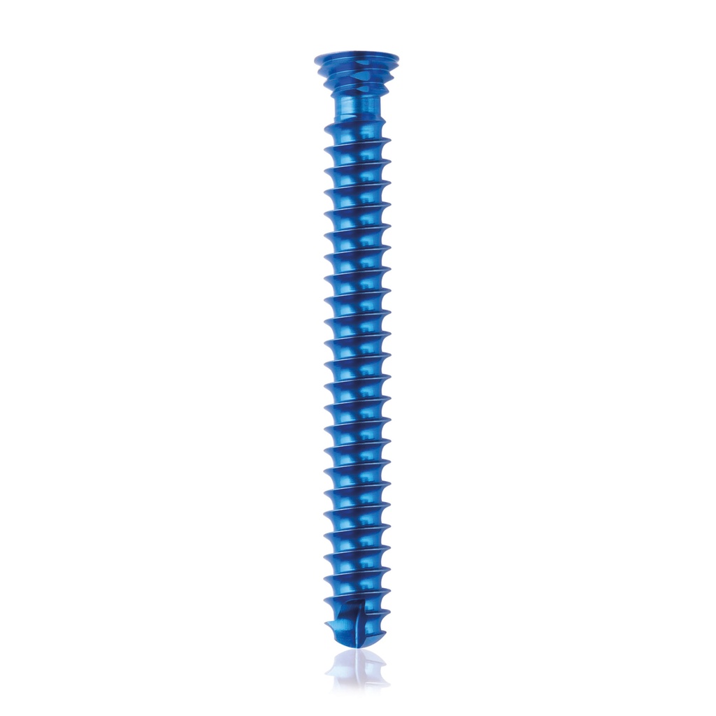 [185464] Titán zárócsavar Ø4,0 × 34 mm, szögstabil, többirányú, kék, Torx 10, önfúró, önmetsző