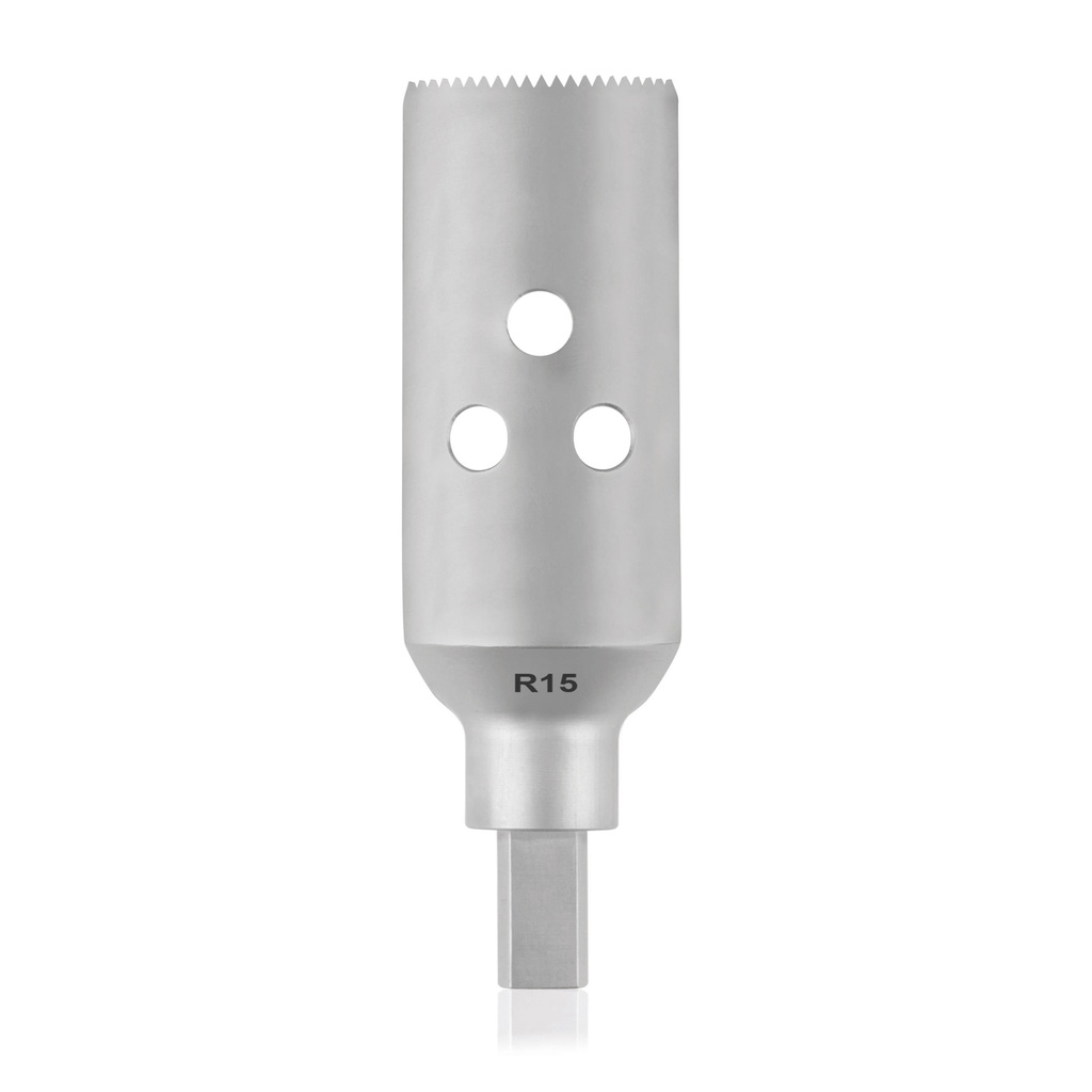 TPLO fűrészpenge, kanülált, R15/45 mm, háromszög tengellyel