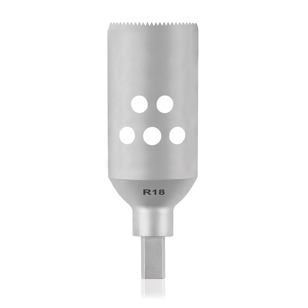 TPLO fűrészpenge, kanülált, R18/45 mm, háromszög tengellyel