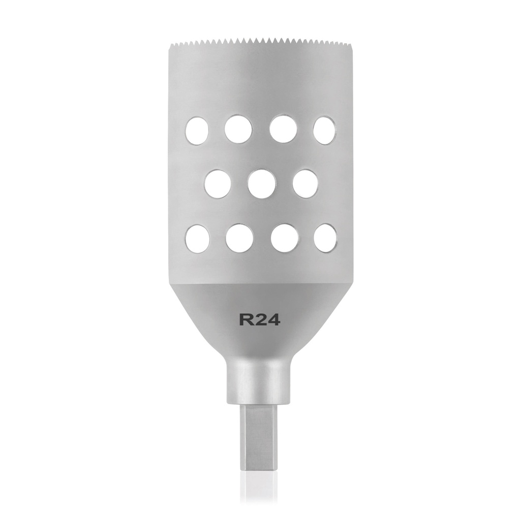 TPLO fűrészpenge, kanülált, R24/45 mm, háromszög tengellyel