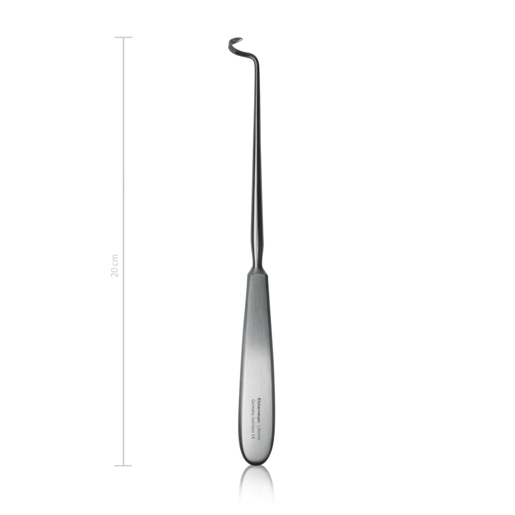 DECHAMPS ligatúratű, jobbra hajlított, éles, enyhén íves, 20 cm