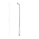 DESCHAMPS ligatúratű, jobbra hajlított, éles, hosszú, HUSKAMP-minta, 20 cm