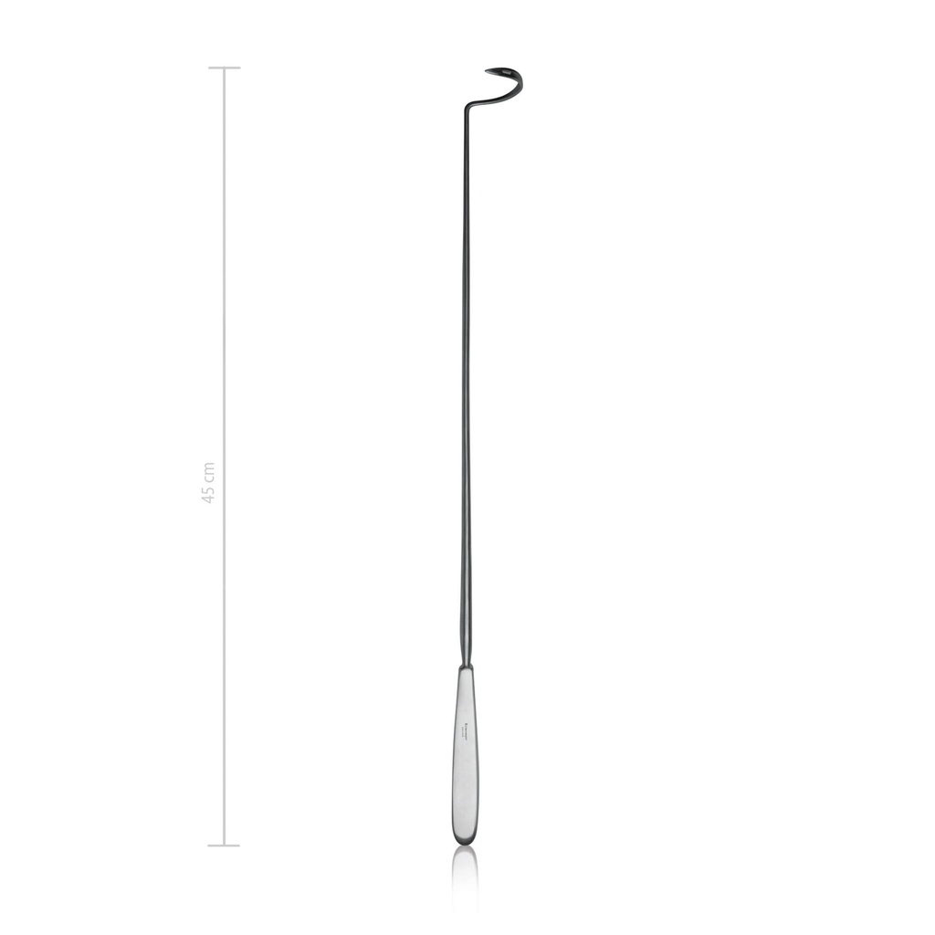 DESCHAMPS ligatúratű, balra hajlított, éles, 45 cm