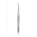 Gräfe íriszcsipesz, hajlított, 1×2 fogazat, 10 cm