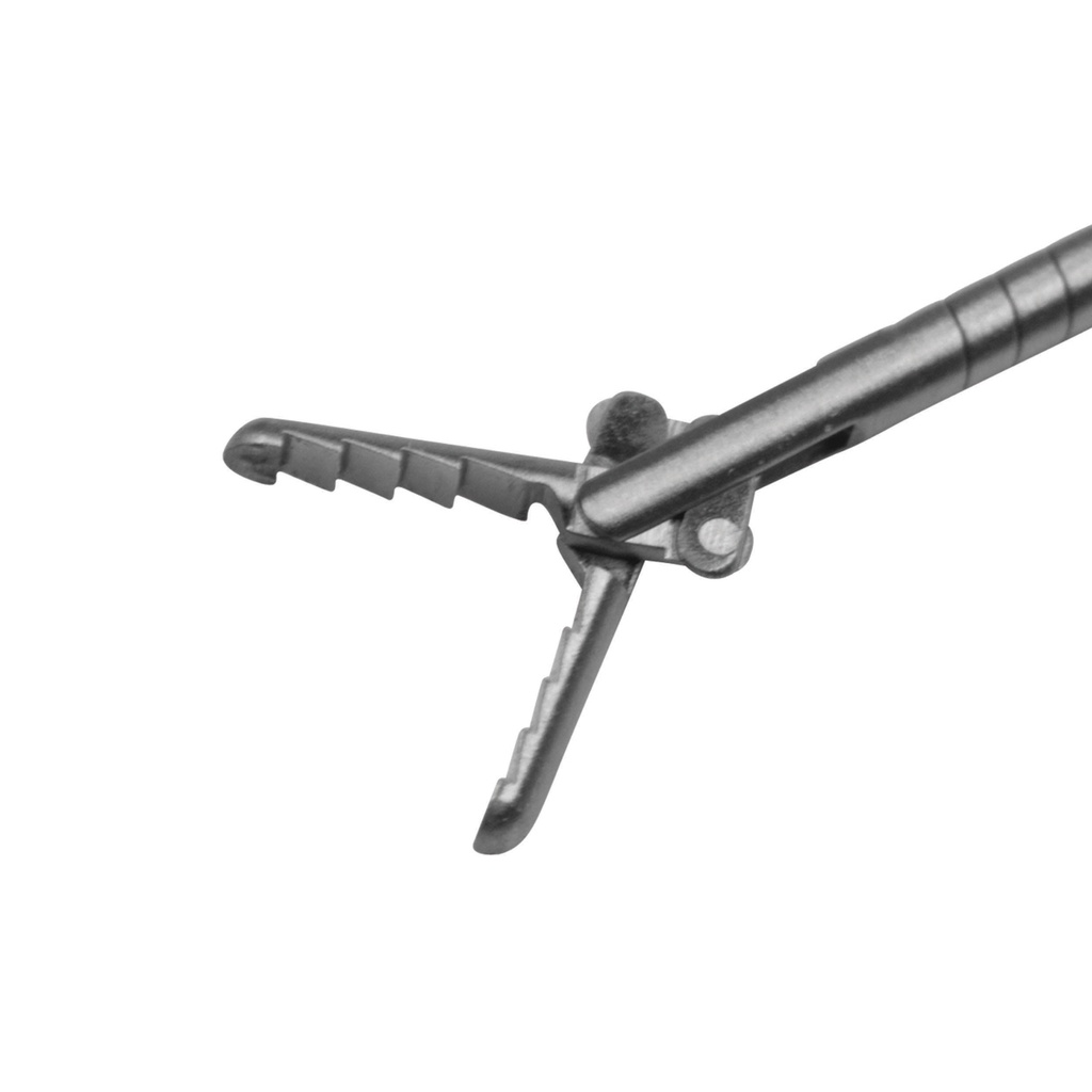 Rugalmas idegentest-fogó csipesz, recézett, „alligátor” típusú fogóvéggel, Ø 1,0 mm, hossz: 25 cm