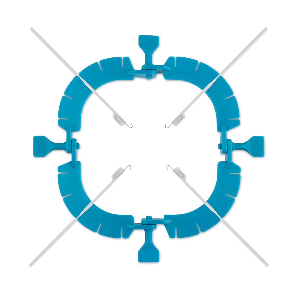 Gyűrűs feltáró, 14,4 × 14,4 cm, 8 db éles rugalmas kampóval, félig eldobható kivitel