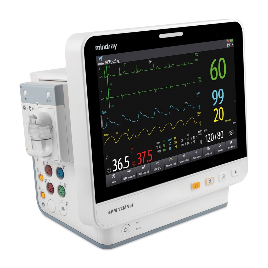 [321940] ePM 12M Vet betegőrző monitor, IBP + CO₂ + AG modullal, O₂-méréssel