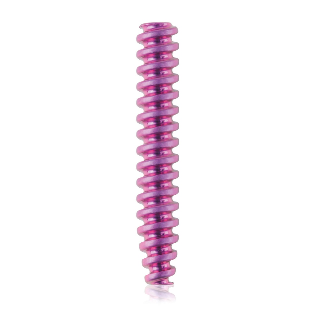 Titán interferenciacsavar, Ø4,0 x 24 mm, kanülált, kanül Ø1,1 mm, magenta színű, HEX 2,0