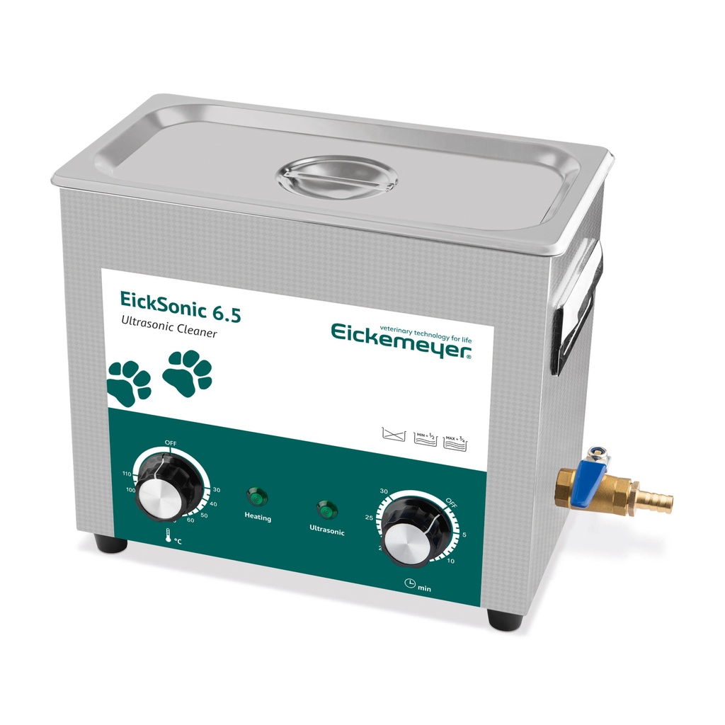 EickSonic 6.5 ultrahangos tisztítókád, 6,5 l, fűtéssel, fedéllel és kosárral