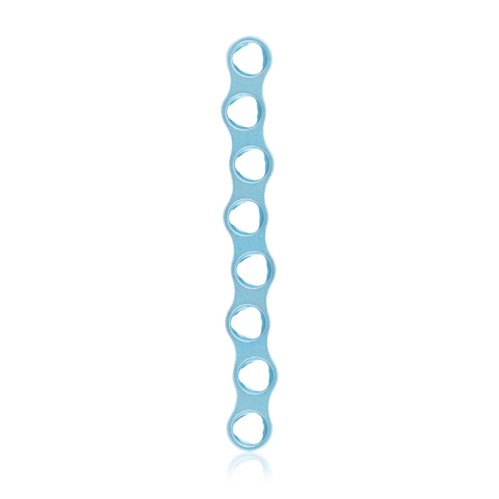 EickLoxx Micro csontlemez, 8 lyuk, 31,5 × 3,5 × 1,0 mm, 1.0 rendszer, világoskék