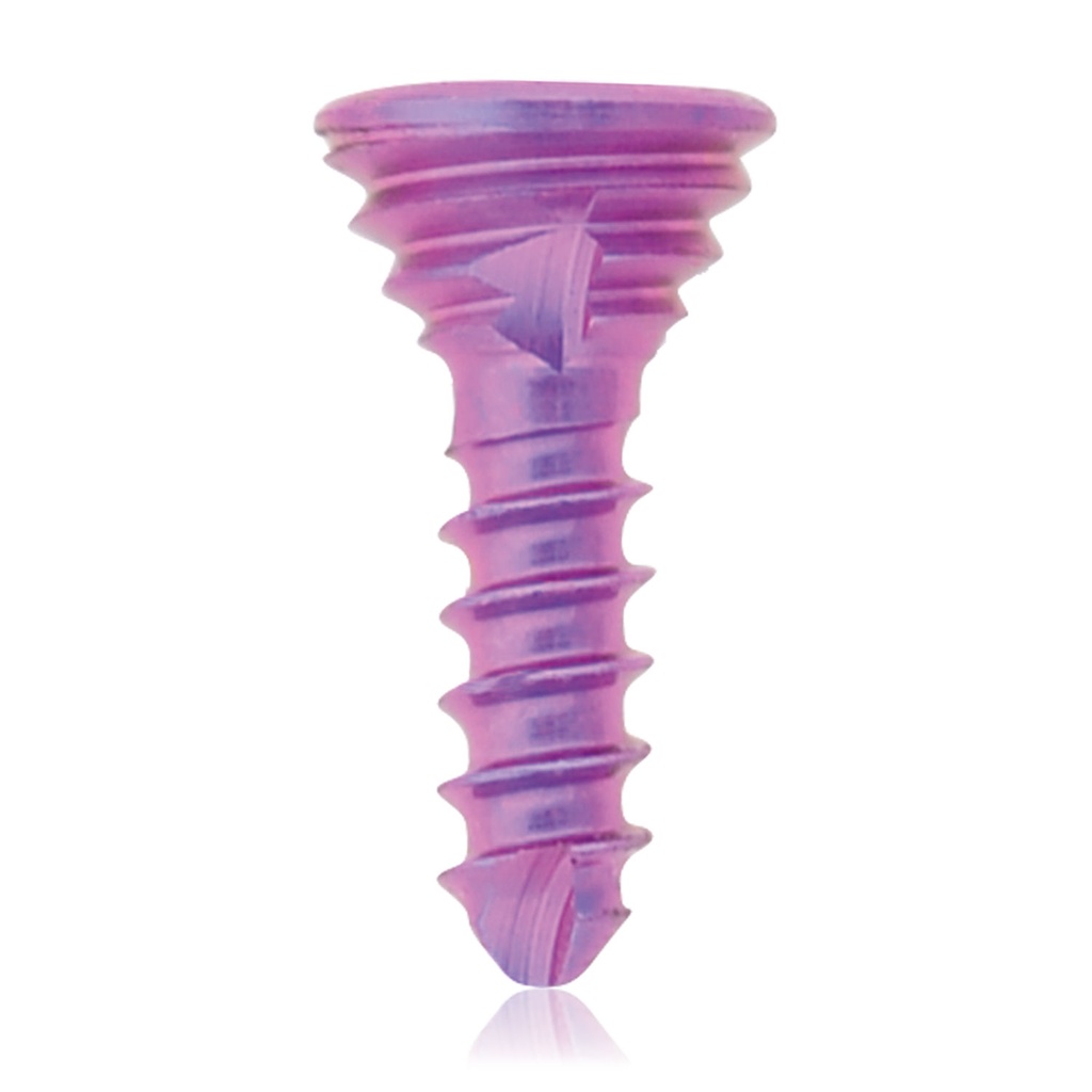 Titán zárócsavar Ø1,2 × 5 mm, szögstabil, többirányú, magenta, Torx 6, önfúró, önmetsző